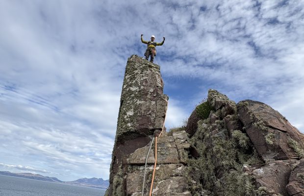 Sea Stack climb on Rum