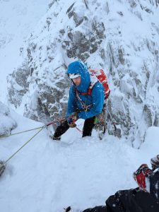 Abseiling off the Douglas Boulder, Ben Nevis, CIC Meet. JMCS Glasgow