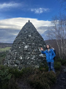 Luis with a Queen's Victoraia Cairn in Balmoral