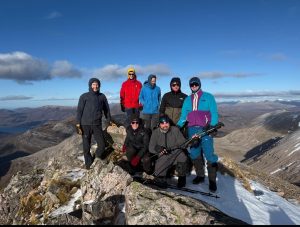 Group of members at the top of Spidean Coire nan Clach, Beinn Eighe, Torridon