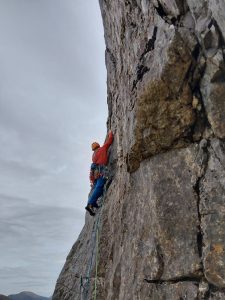 Pitch 2 Vertigo (E1, 5b), The Bonaid Dhonn, Glasgow JMCS, Invercroft Hut meet